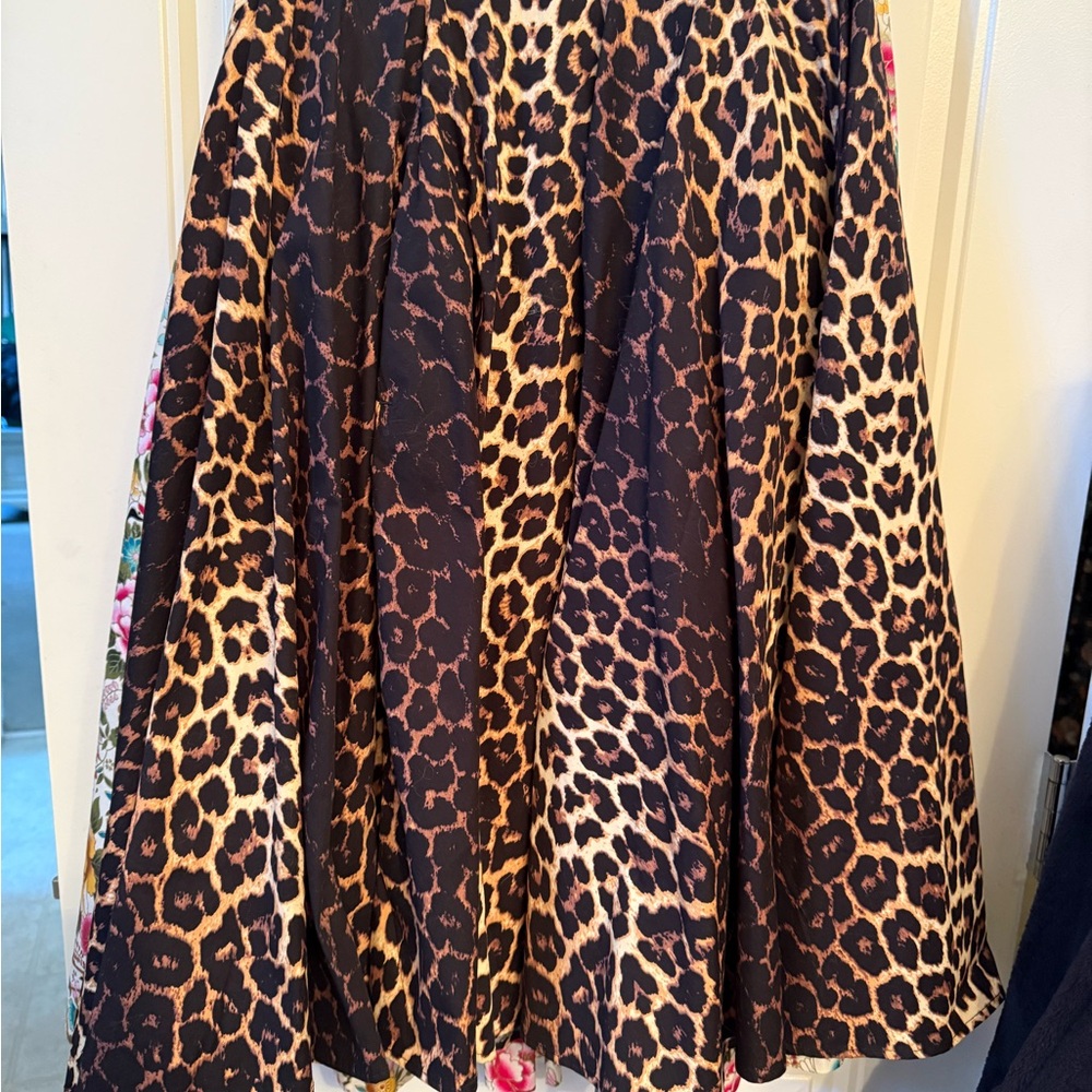 Leopard Print A-Line Skirt